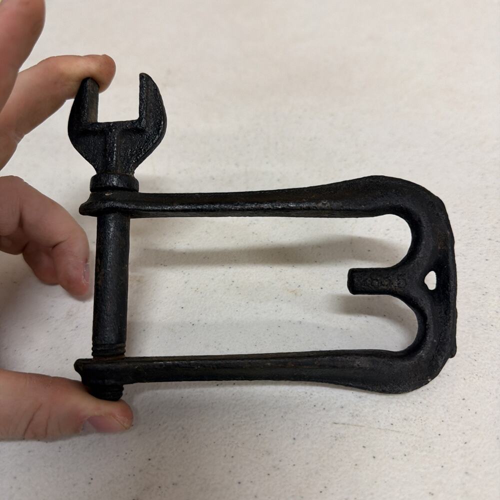Rare, Antique, Horse Drawn, Plow CLEVIS with Open-End Wrench pin, Marked 2836